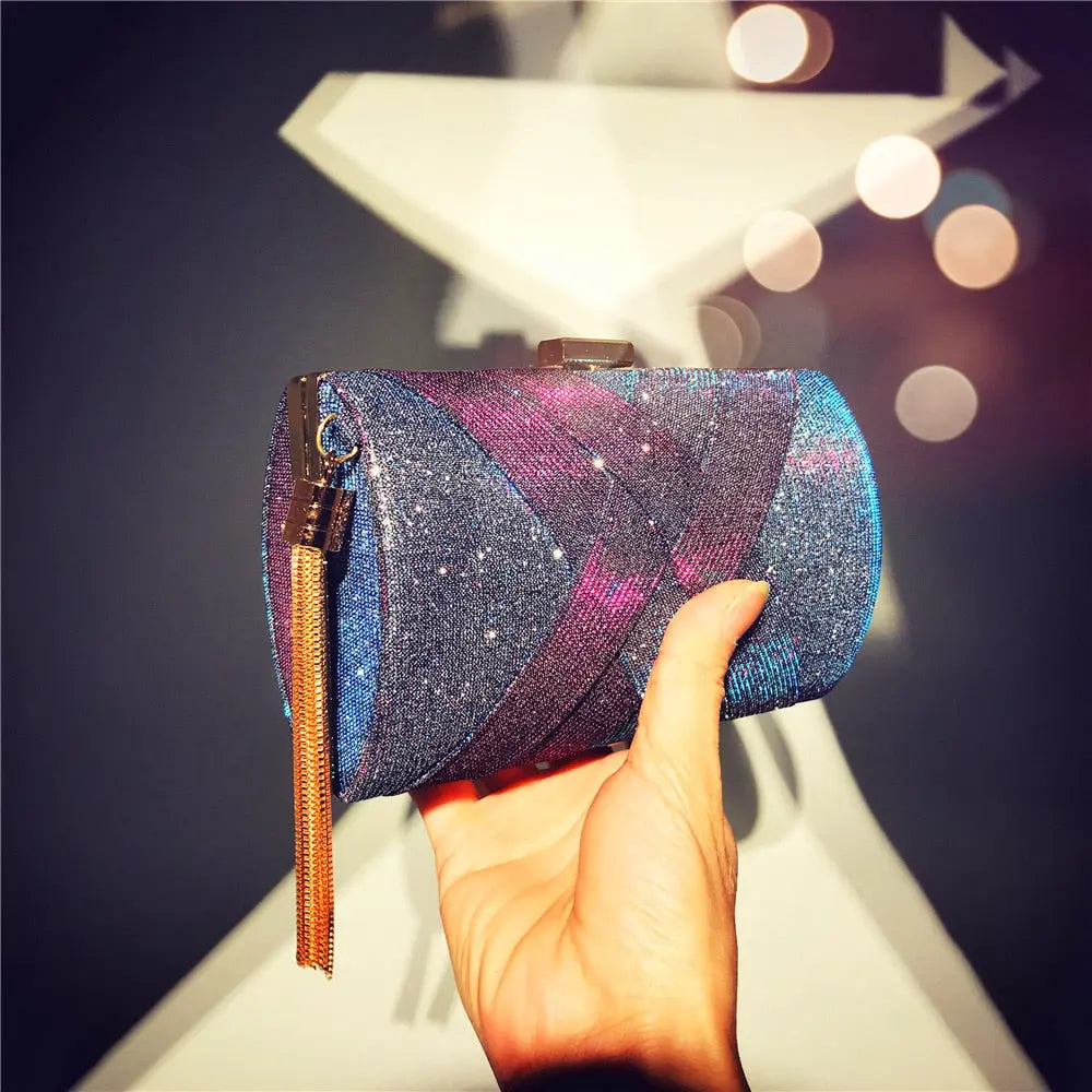 Tassie Multi-Color Silk Clutch Coco & Dee