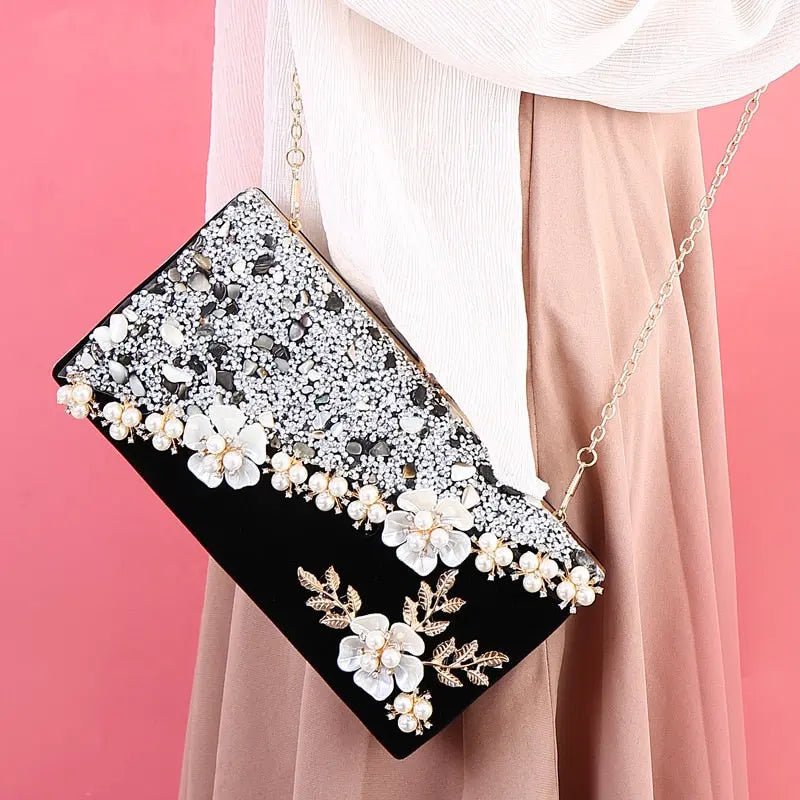 Velvet Beaded Clutch Coco & Dee