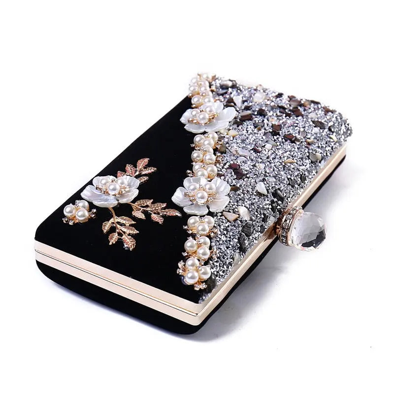 Velvet Beaded Clutch Coco & Dee