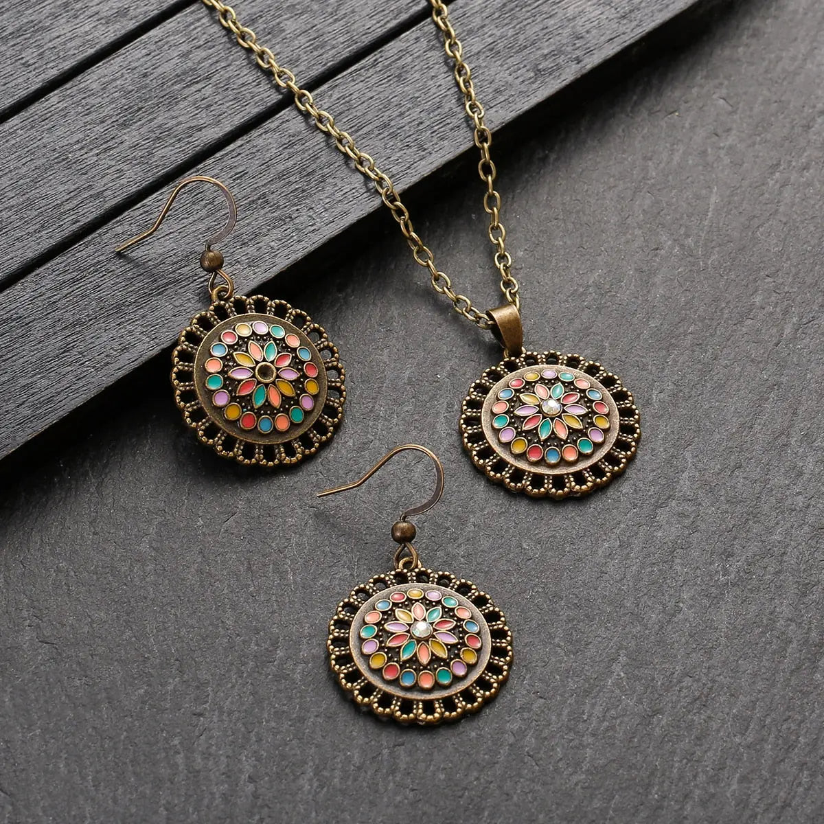 Vintage Flower Pendant Set Coco & Dee
