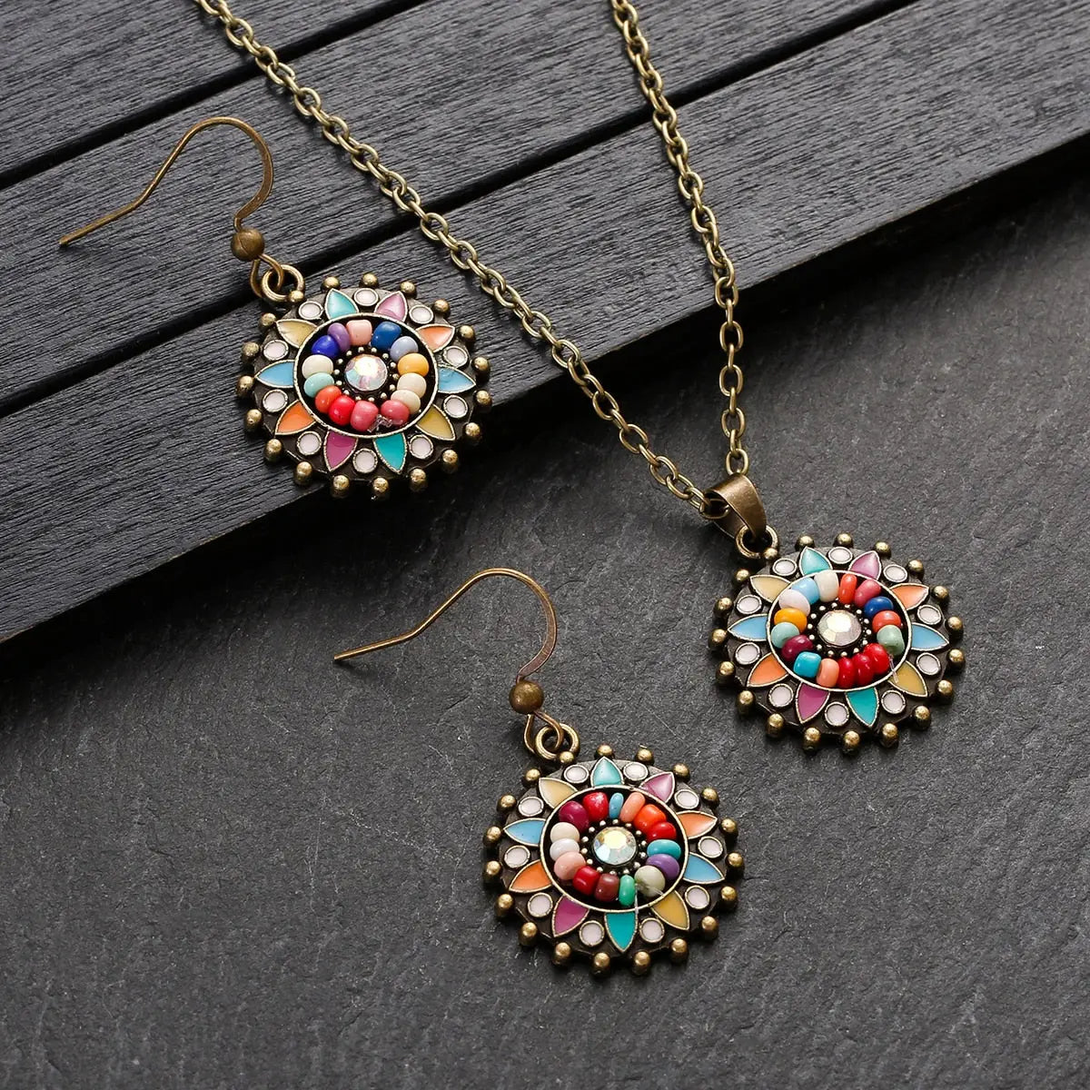 Vintage Flower Pendant Set Coco & Dee